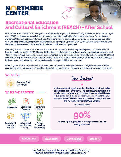 Recreational Education and Cultural Enrichment (REACH) – After School